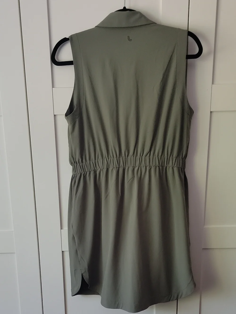 ❄️3/$30 LOLE Sleeveless Button-Front Olive Green Shirt Dress - Picture 5 of 6